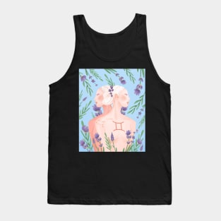 Gemini Zodiac Blue by Cindy Rose Studio Tank Top